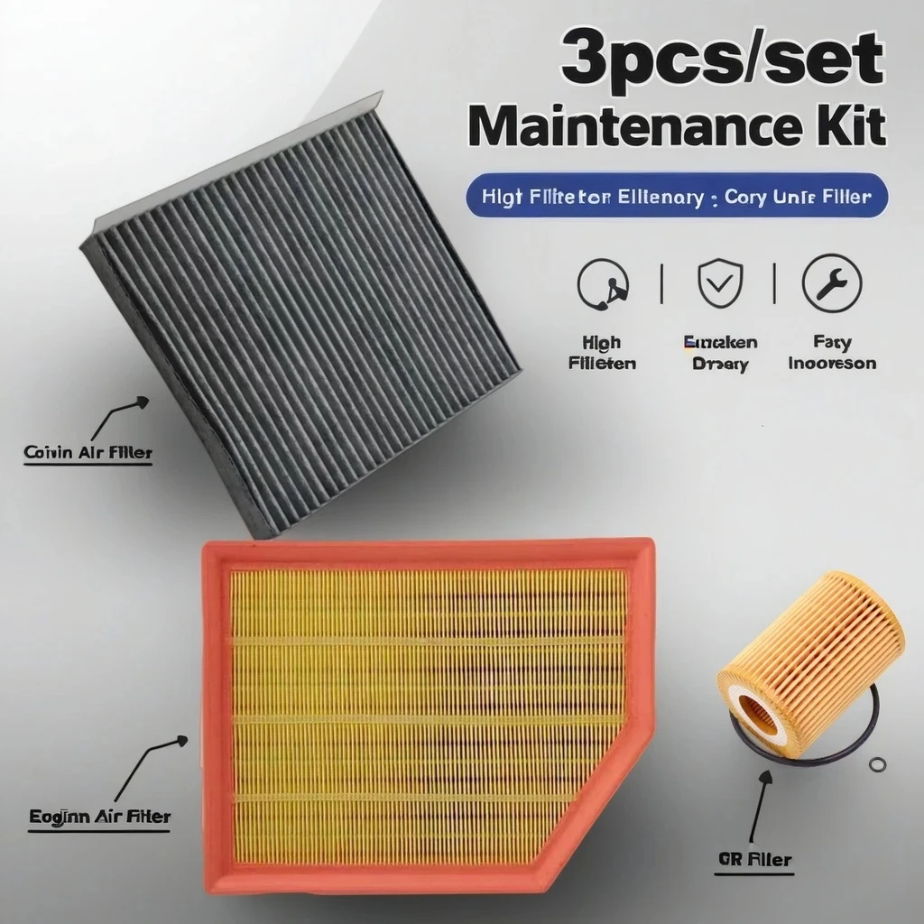3pcs Filter Set For CHANGAN Hunter Plus 2.0TDI-Diesel 2023/ KAICENE F70 A/C Cabin Engine Air Cleaner Oil Filter 1109108-BU101