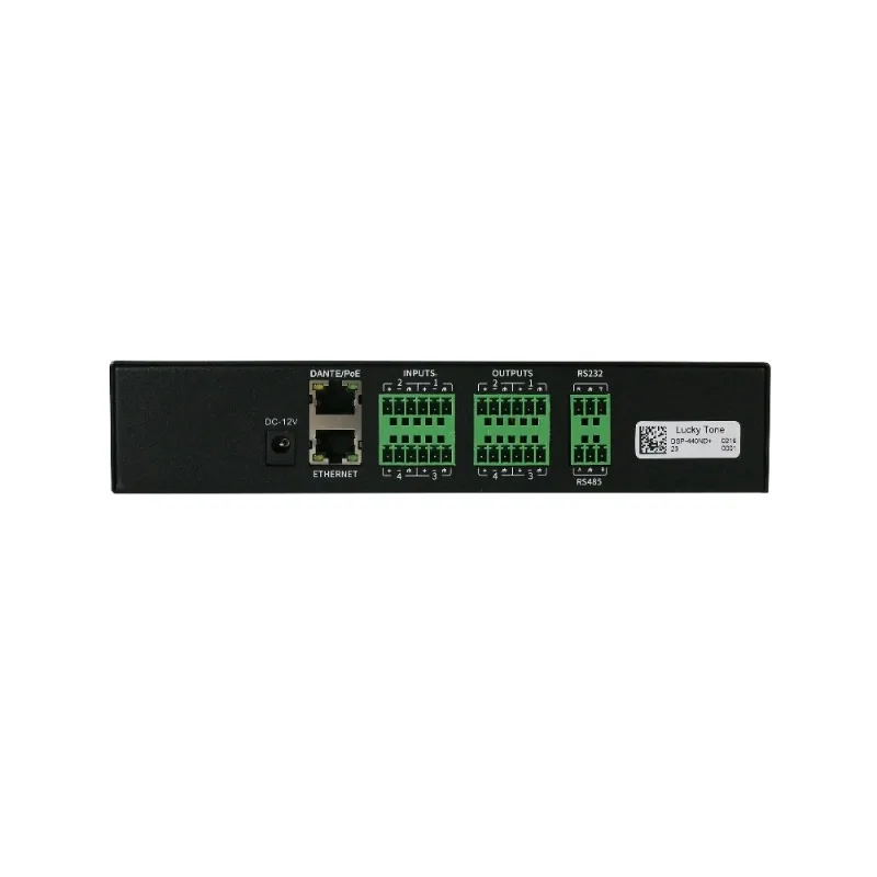 

Встроенная USB-звуковая карта с настраиваемым цифровым аудиопроцессором 4 входа/4 выхода, RS 232, управлением камерой и поддержкой Dante