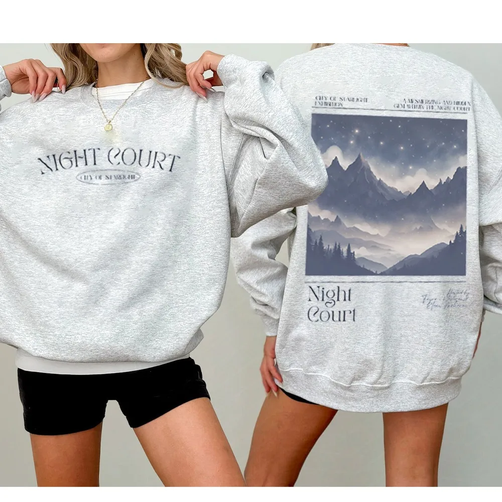 Comfort Colors Night Court Shirt SJM Licensed ACOTA Double Sided Printed Hoodie Women Fashion Casual Long Sleeve Pullover New