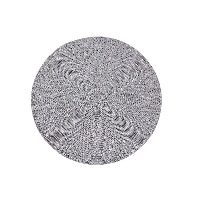 1pc Round Woven Placemats PP Waterproof Dining Table Mat Non-Slip Napkin Disc Bowl Pads Drink Cup Coasters Kitchen Decoration