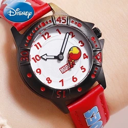 Marvel Gift With Box Kids Watch Spider-Man Iron Man Captain America Shield The Avengers Disney Boys Clock Relogio Masculino