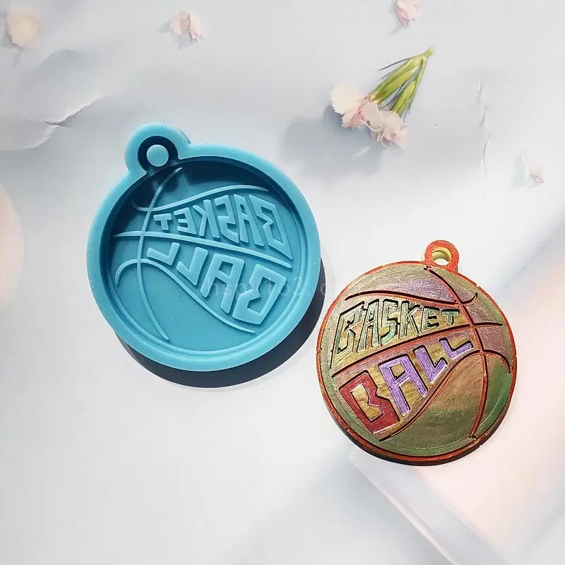 

DIY Basketball Keychain Silicone Epoxy Mold DIY Keychain Pendant Jewelry Crafting Mould for Valentine Love Gift