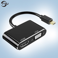 FSU Mini DP to HDMI-Compatible & VGA 2-in-1 Adapter - Plug and Play for PC, Laptop, Monitor | High-Definition Video Converter