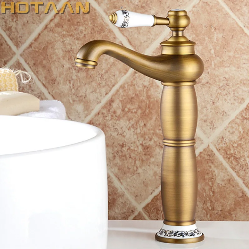 

Bathroom Basin Faucet Antique bronze Brass Mixer solid copper Luxury Europe style Tap torneiras para banheiro crane YT-5061