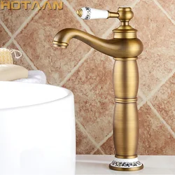 Bathroom Basin Faucet Antique bronze Brass Mixer solid copper Luxury Europe style Tap torneiras para banheiro crane YT-5061