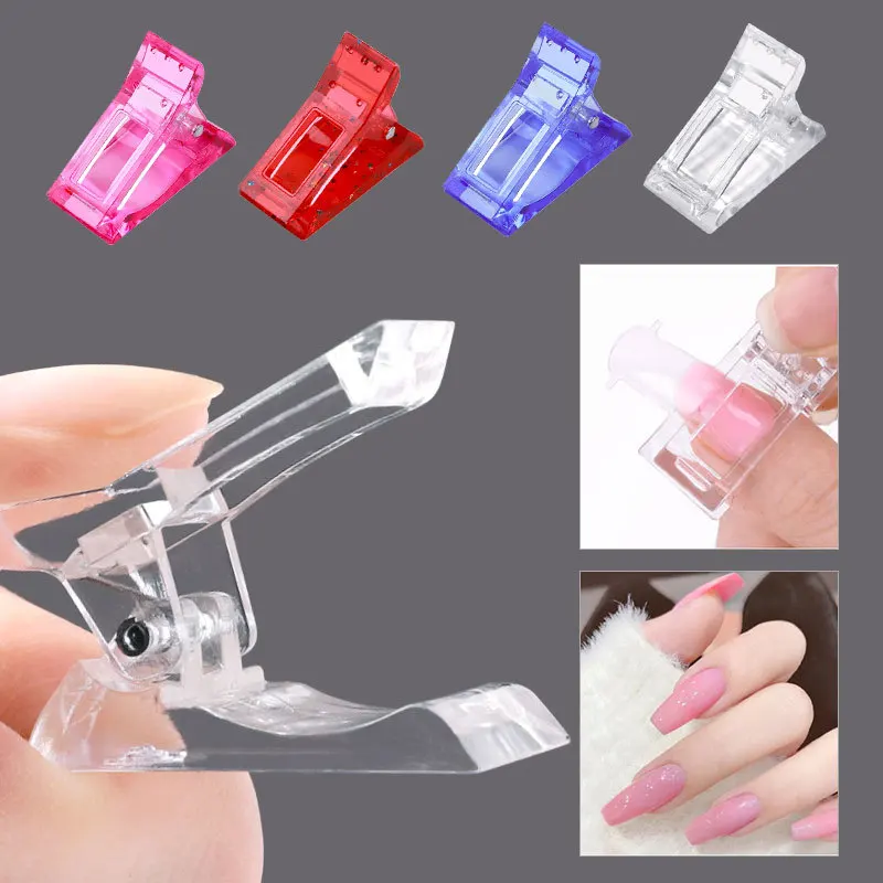 Clip strumenti per Gel per unghie rosa trasparente Manicure per forme di estensione Kit di Clip acriliche per Nail Art