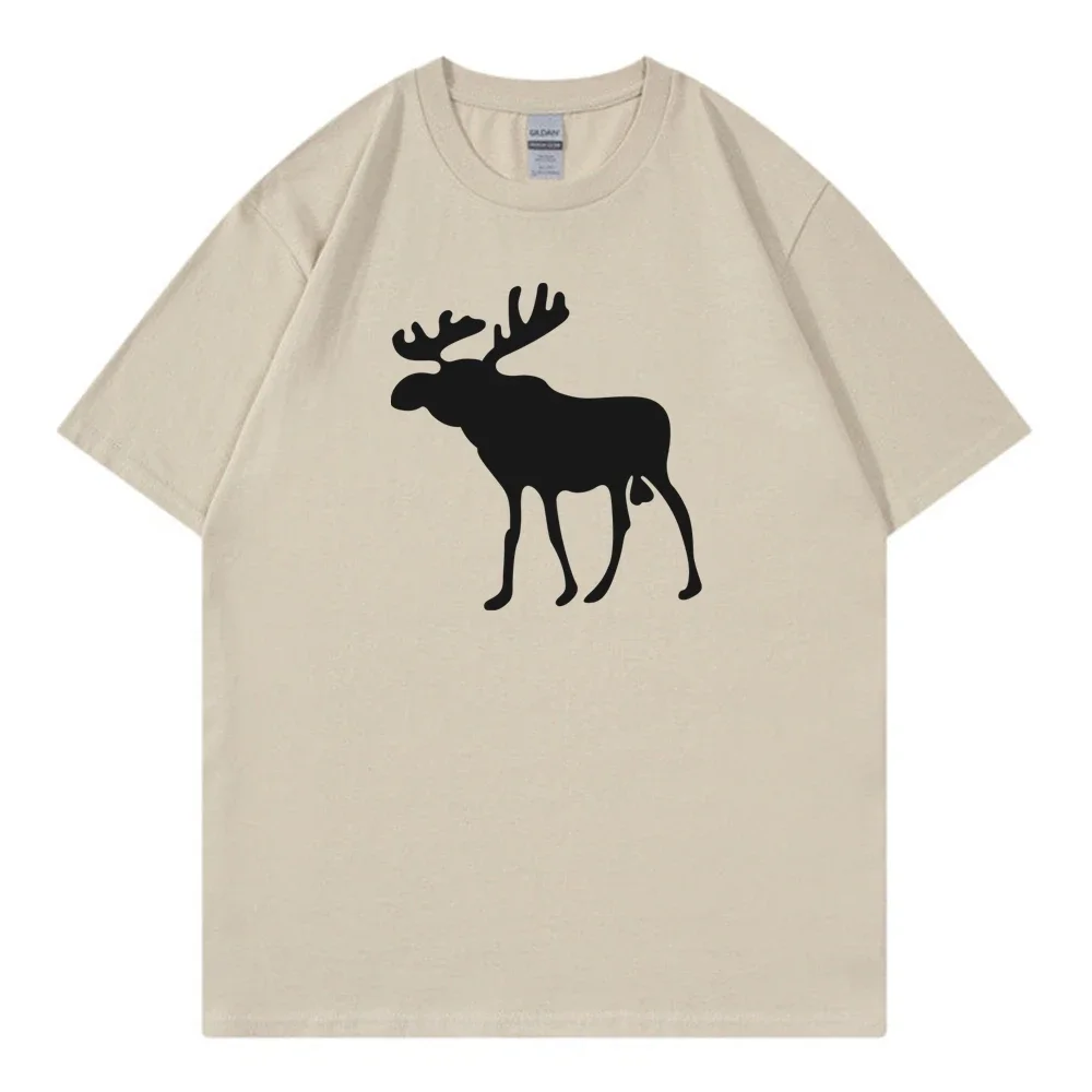 Summer New Fashion T-shirts Youth Trend Antelope Graphics Print Hip Hop Loose Men's Tshirt O-Neck Cotton Tees Tops Short Sleeve