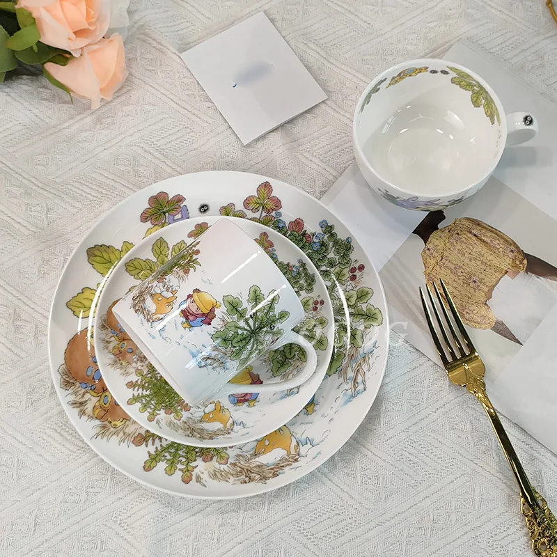 

Popular fashion series four piece cup and plate combination cute style home tableware gift box coffee cup