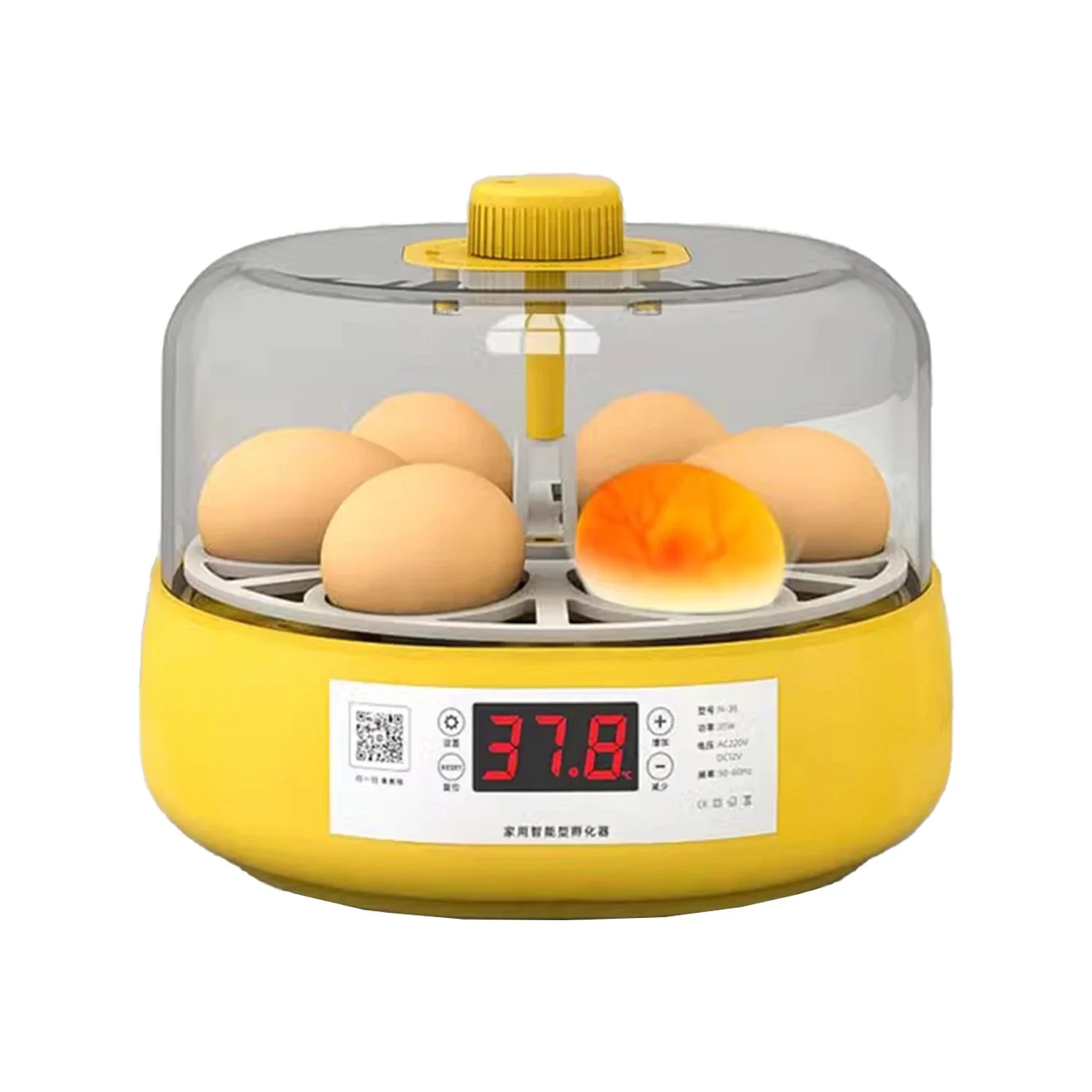 Eggs Incubator With Rotating Egg Tray Mini Egg Incubator For Duck Quail Rudin Automatic Humidity Monitoring Temperature Control