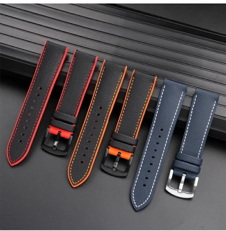 Hochwertiges Gummi-Uhrenarmband für TAG Heuer F1 Gulf Aquaracer Monaco Herren-wasserdichtes Armband blau orange 20 mm 21 mm 22 mm 24 mm – Detail 16