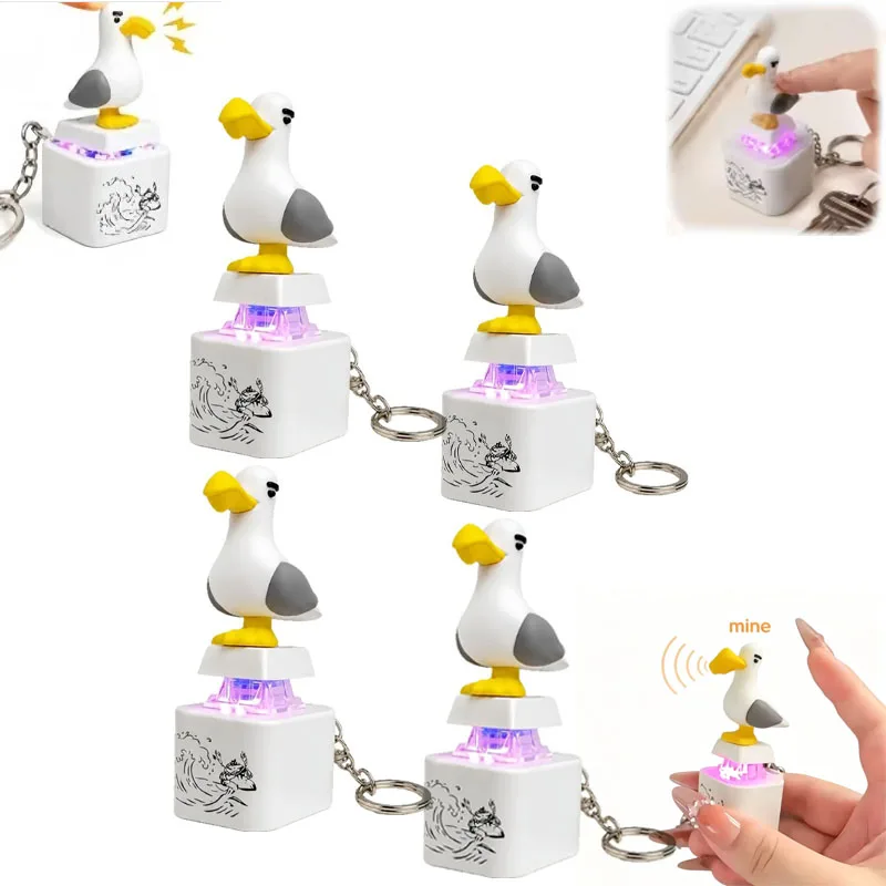 Image of Leuchtender Sound-Möwen-Schlüsselanhänger: Kreatives Fidget-Spielzeug und tragbarer elektronischer Anhänger zur Stresslinderung für Erwachsene