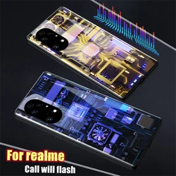 Luxury Circuit Incoming LED Light Up Flash Phone Case For Realme GT Master Neo 2 Neo5 5 GT2 7 8 9 10 Pro Smart Control Covers