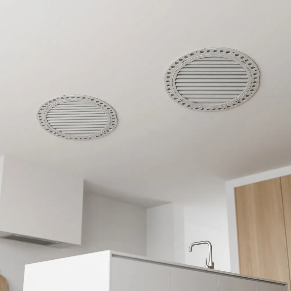 Round ABS Snap-in Vent Grille for Kitchen Bathroom Ceiling Wall Embedded Airflow and Duct Network Compatibility