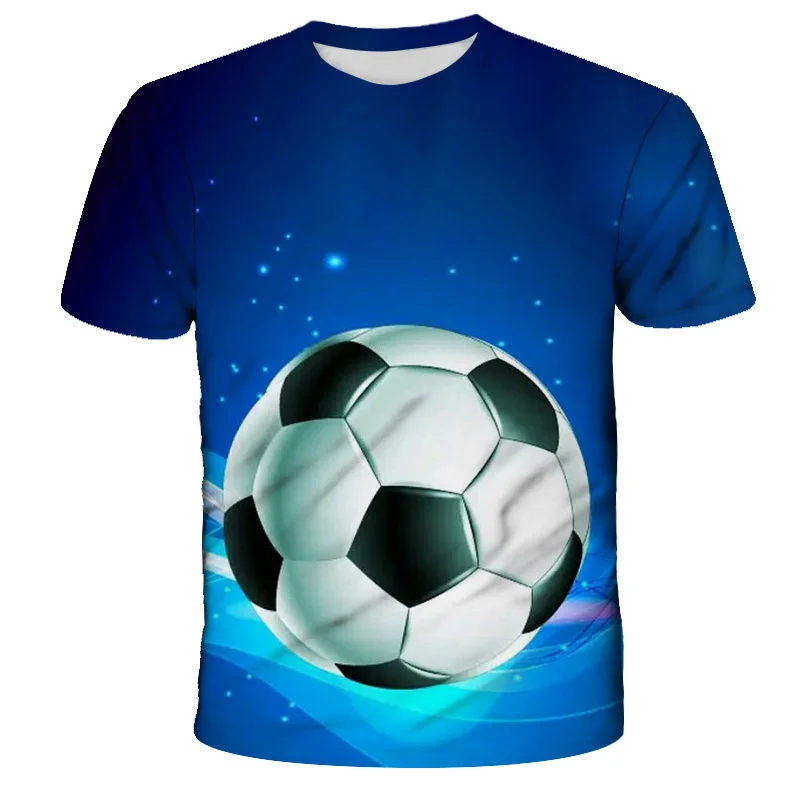 男の子と女の子のための3DサッカーTシャツ,美しいプリントの服,サッカー,火,子供,男の子,女の子,10代,ファッション,新しい,夏,2023,4-14y