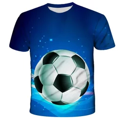 2023 Summer New Boys Girls Fashion 3D T-Shirt Football Fire Handsome Printed Tshirt Boy Girl 4-14Y Teen Kids Soccer Children Top