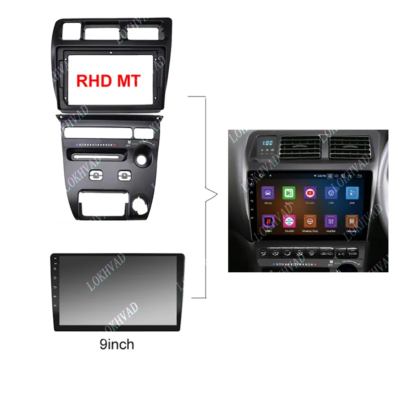 2 DIN 9 Inch Car Fascia Radio Panel for Toyota Corolla Sprinter 1991-1995 Dash Kit Facia Console Adapter frame view 3