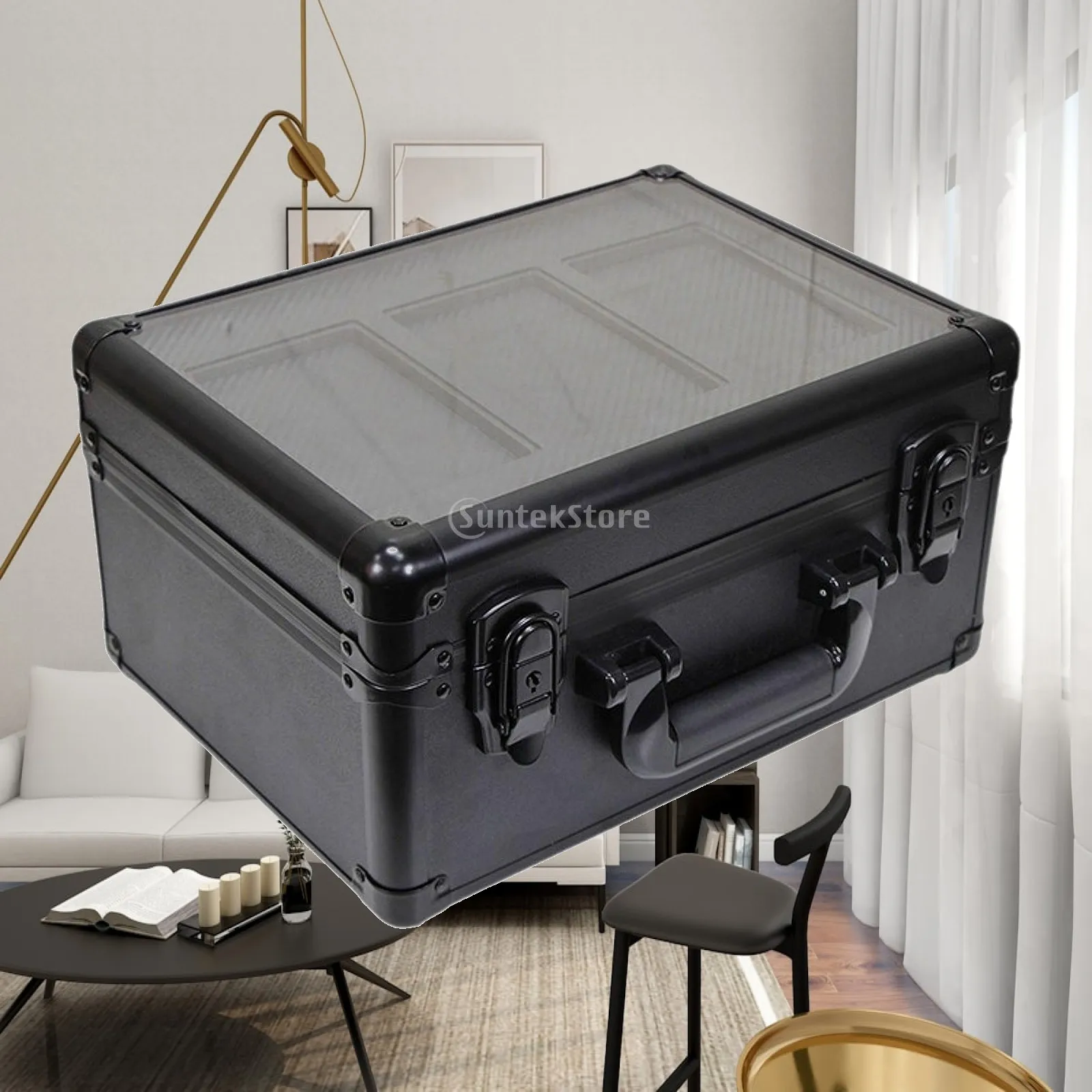 Sports Collection Card Storage Case Portable Lockable Organizer Box for Ball Cards and Deck of Cards