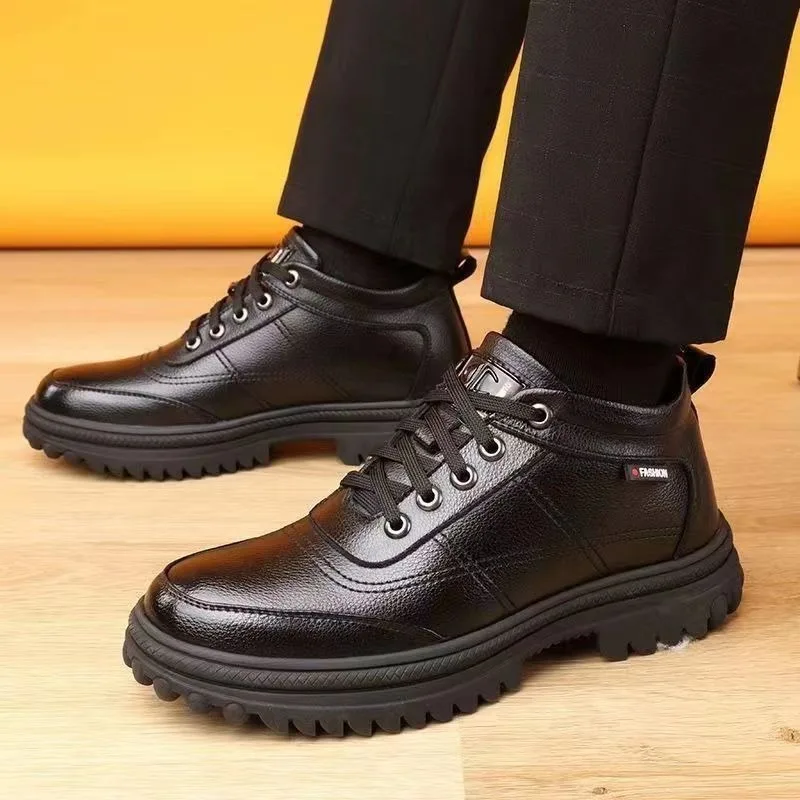 New Winter Comfortable Men's Boots Warm Thickened Versatile Cotton Shoes for Man Snow Boots Male Sneakers Outdoor Non Slip Botas