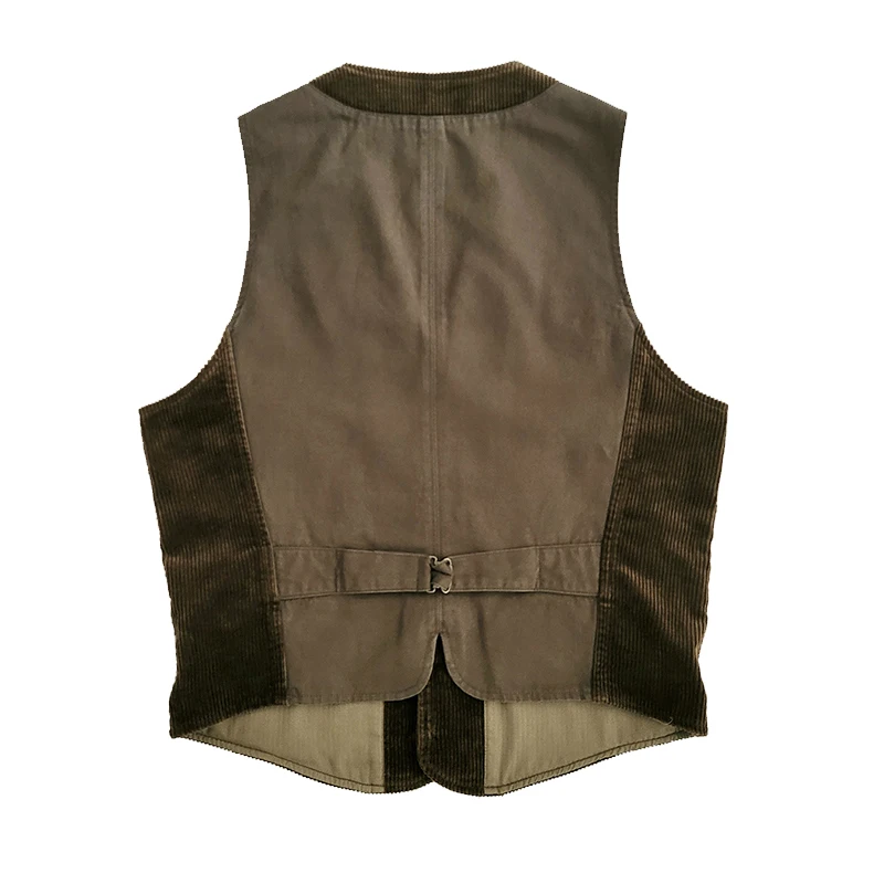 Men's Blazer Vest Corduroy Slim Fit V-neck Western Safari Style Waistcoat Vintage Gilet Designer Clothing