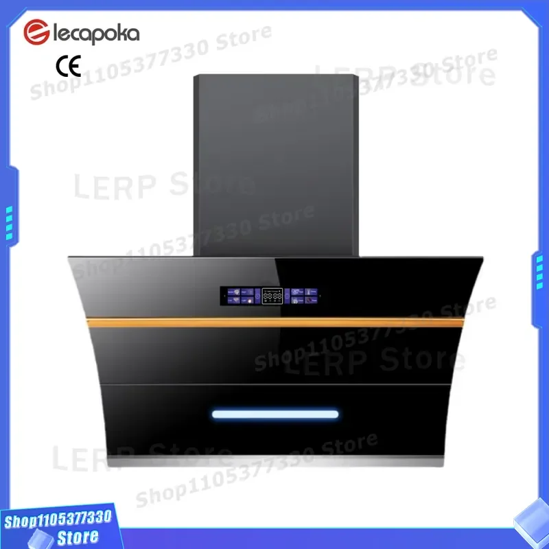 90cm Smart Range Hood Wall Mounted Kitchen Extractor Fan with Touch Gesture Voice Control CE Certified Flue Ventilation