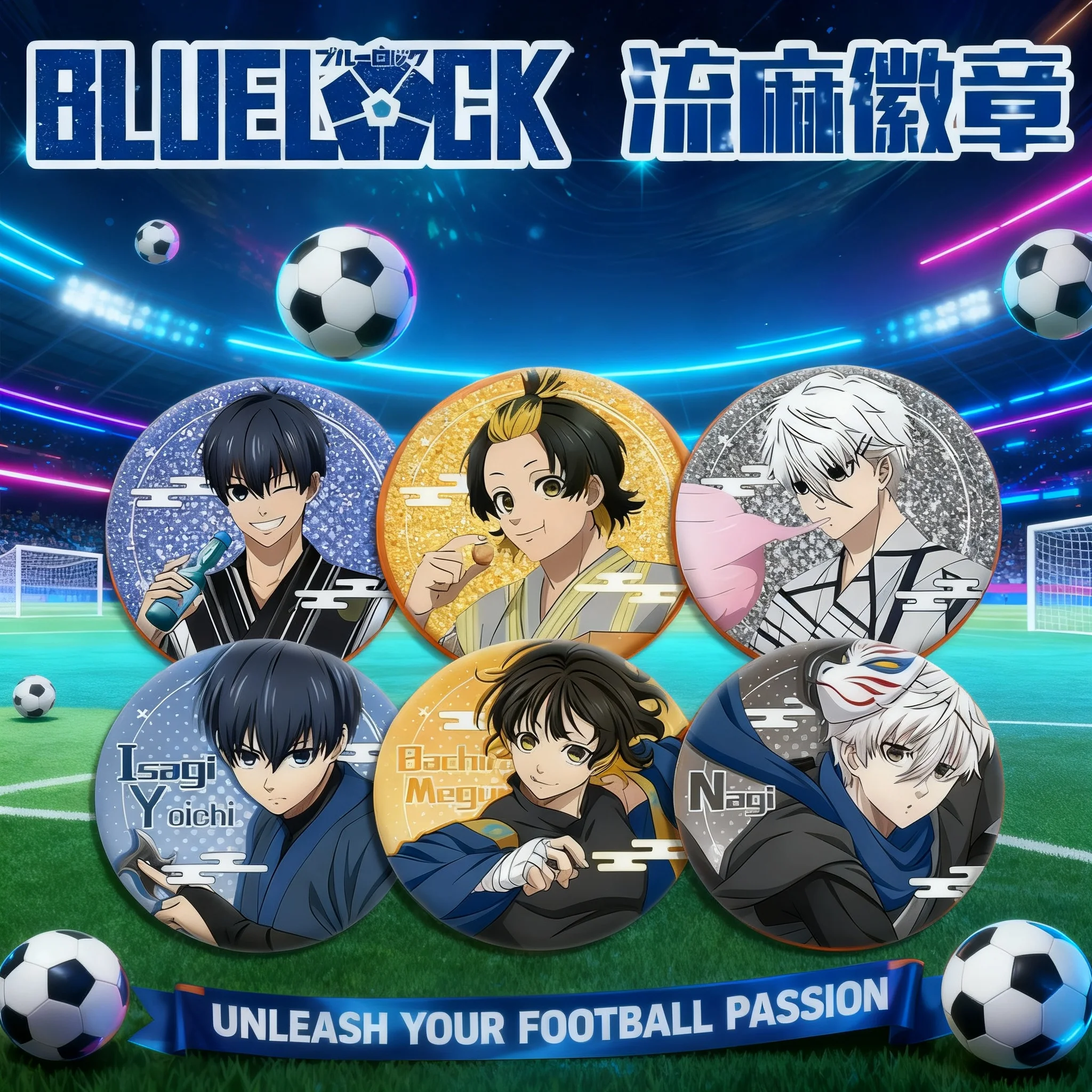 

Blue Lock Anime Badge 58mm Acrylic Double Sided Pattern New Design Fan Merchandise Collectible Souvenir Gift for Fans Anime