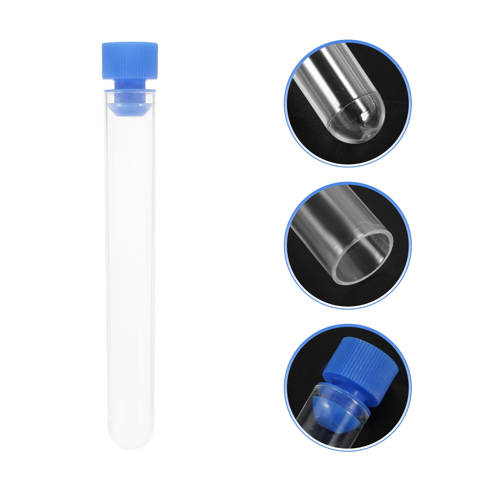 

50 Pcs Laboratory Test Tube Clear Tubes Storage Medium with Caps Bottle Lid Chocolate