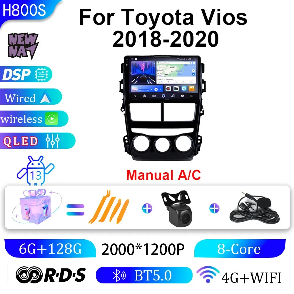 

New NAV for Toyota Vios Yaris 2018 2019 2020 2021 2022 23 touch screen auto car android navigators stereo radio dvd player