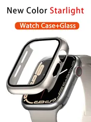 Cristal y funda para Apple Watch Ultra Band 49mm 44mm 40mm 42mm 38mm PC Bumper Screen Protector Cover iWatch 8 7 6 5 4 3 SE 41 45mm