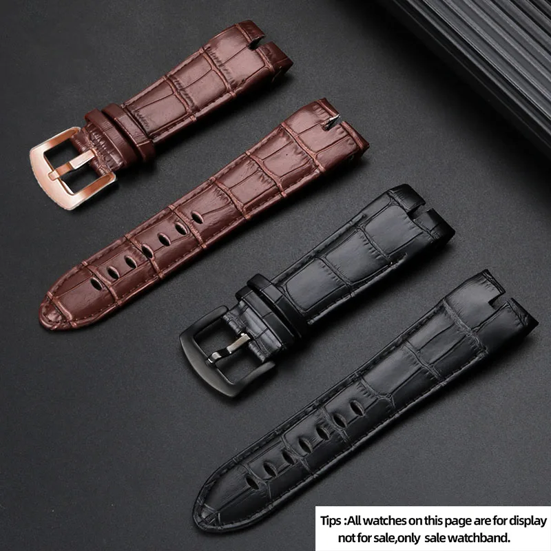 26mm Black Brown Cowhide Watch Strap For Roger Dubuis EXCALIBUR  Notch Watchband  Toothed Joint Leather Watch bracelet