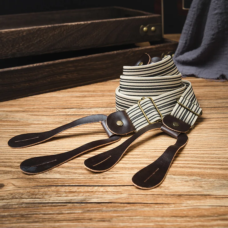 Retro Unisex Adjustable Elastic Button-Strap Suspenders
