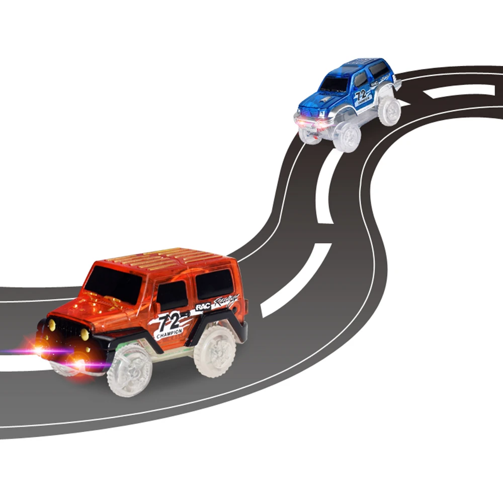 ZK30 Magische flexibele spoorauto Speelgoed Racing Bend Rail met zwaailichten DIY Grappig Creatief speelgoed Cadeaus voor kinderen Blauw / Rood