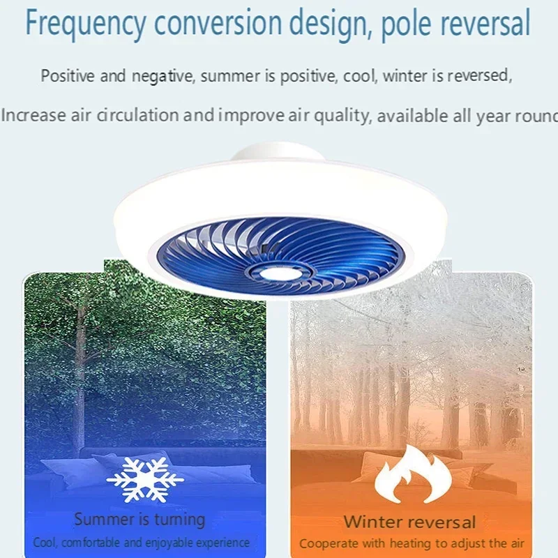 Imagem -05 - Ventilador de Teto Inteligente com Luz Aplicativo de Controle Remoto Decoração do Quarto Lâmpada do Ventilador Lâminas Invisíveis do ar Retrátil Silenciosa 46 cm 52 cm 58cm