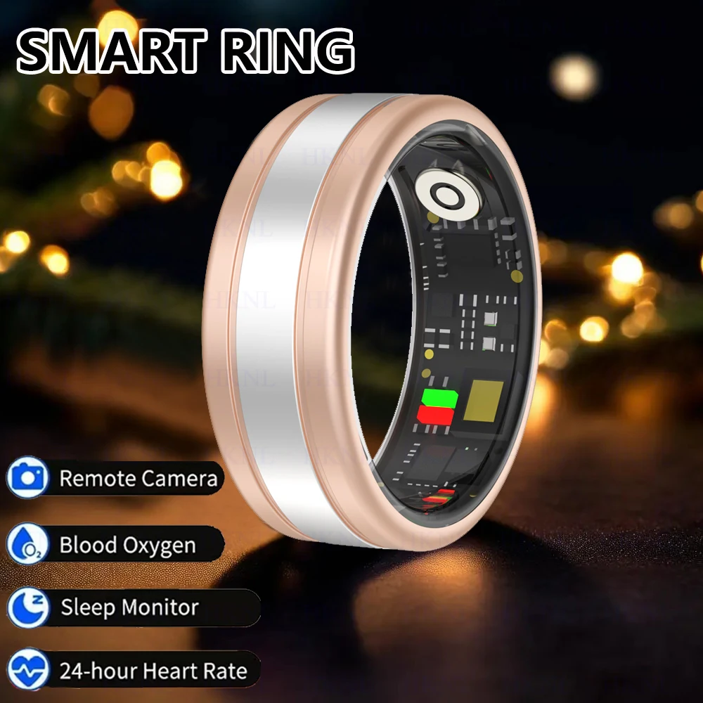 Smart Ring Health Tracker Heart Rate Blood Oxygen Body Temperature Waterproof Suitable New Ring for Men Women IOS Android 2024