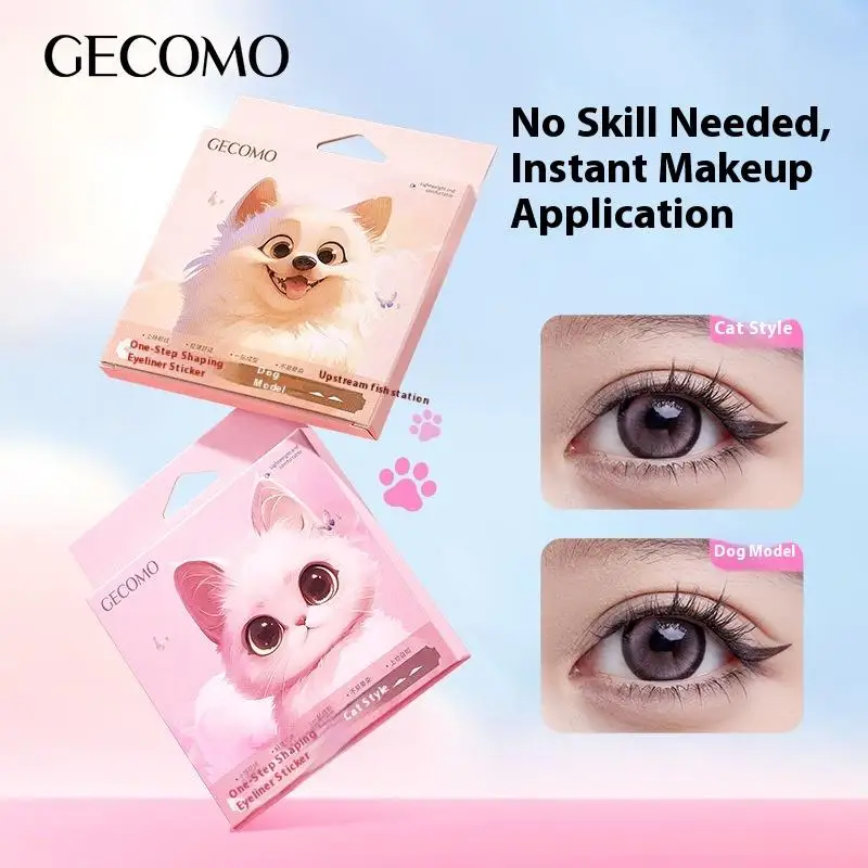 84 Patch Adesivi per timbri per eyeliner resistenti all'acqua Stampaggio con un solo adesivo Strumenti di bellezza Regola la forma dell'occhio Principiante facile da usare