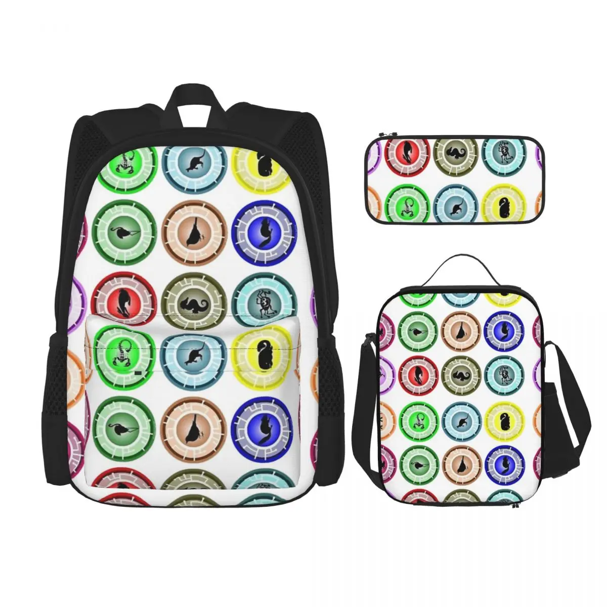 

Kratts Backpacks Boys Girls Bookbag Children School Bags Cartoon Kids Rucksack Lunch Bag Pen Bag Three-Piece Set