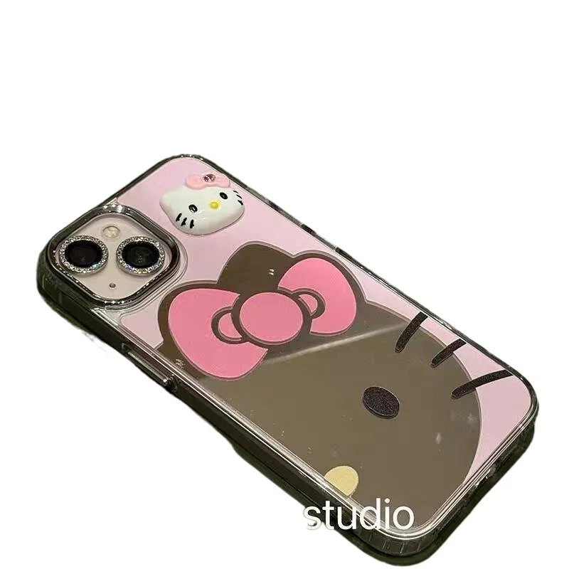 Süße Hello Kitty Anime Kawaii MINISO Anime Ins Fashion iPhone 16 15 pro max Hülle Süße Kt Katze Apple Cover Geschenke für Mädchen
