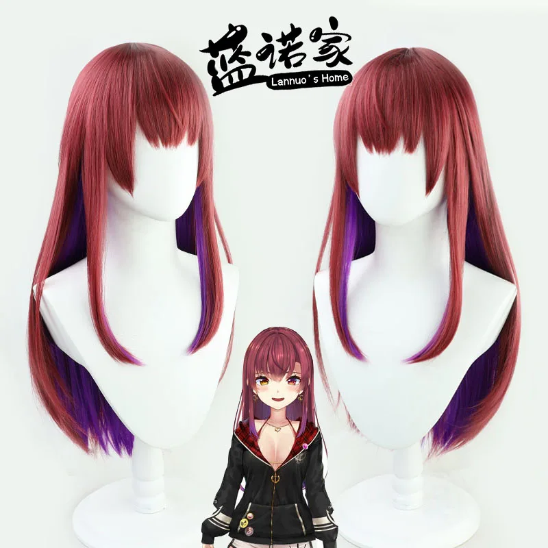 Hololive Houshou Marine Cosplay Wig Anime Game Role-playing Synthetic Hair Halloween Party Costumes Props