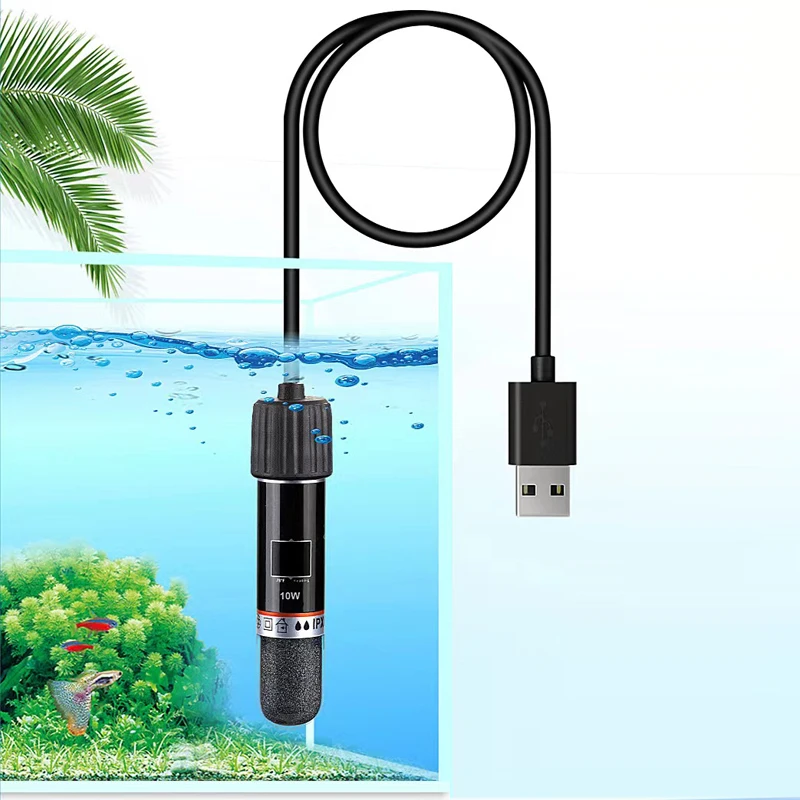 USB Mini Aquarium heating rod for Small Fish Tank 26C Constant Temperature Aquarium Heater Submersible Thermostat Heater