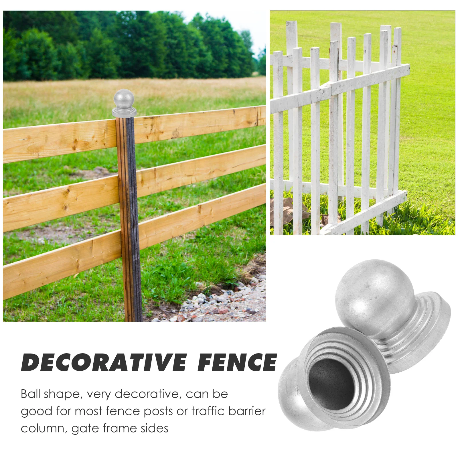 

4 шт. металлические колпачки для ограждений в форме шара, железные чехлы для стоек, защитные чехлы для двора и сада, классические колпачки для ограждений, железный чехол для колонны