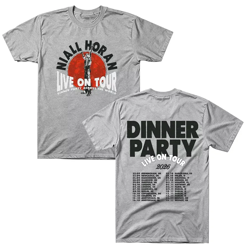 Dinner Party Across The World Tee Niall Horan Music Tour Dates Graphic Shirt Men Women Cotton Casual Streetwear Top Comfortable
