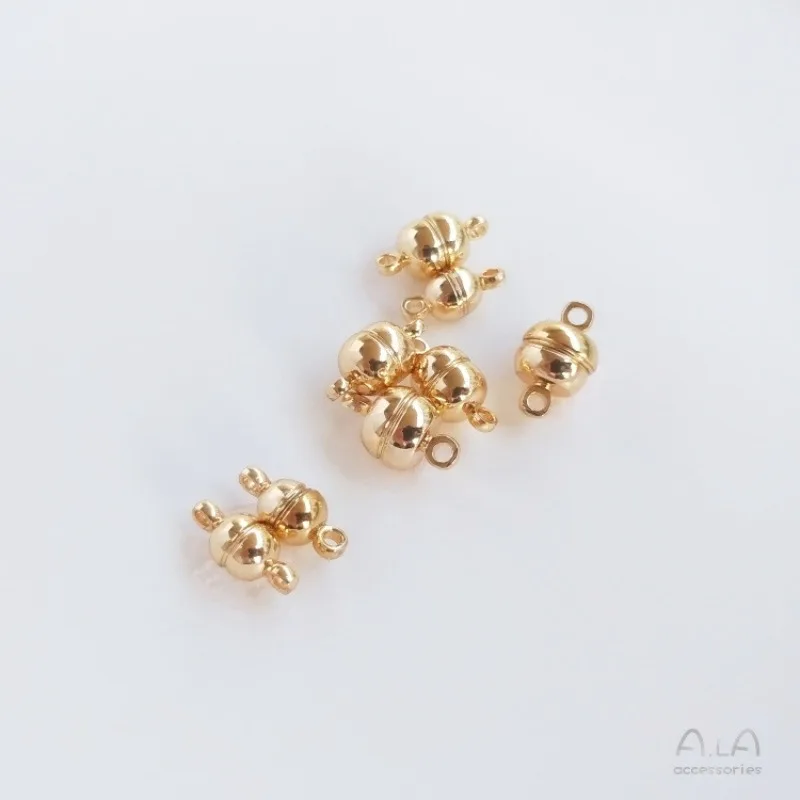 14K Gold Color Magnet Buckle Burger Magnetic Buckle Bracelet Necklace Strong DIY Handmade Jewelry Accessories Materials