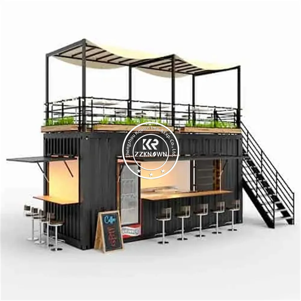 

Prefabricated Mobile Bar Coffee Shop Container Restaurant 20 Feet 40 Feet Container Store