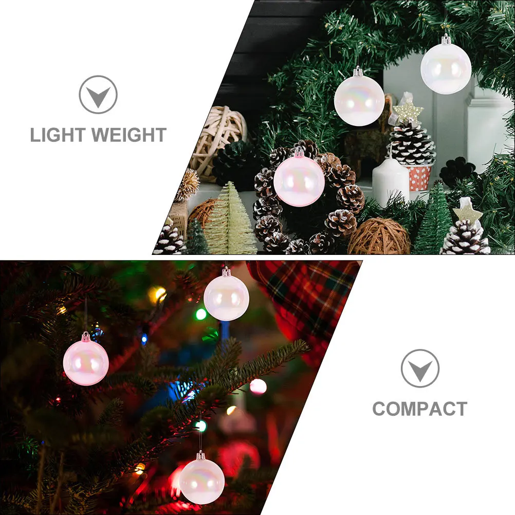 

12Pcs Festive Christmas Ball Ornaments Shimmering Hanging Decorations for Xmas Tree Party Holiday Decor Reusable Plastic Balls