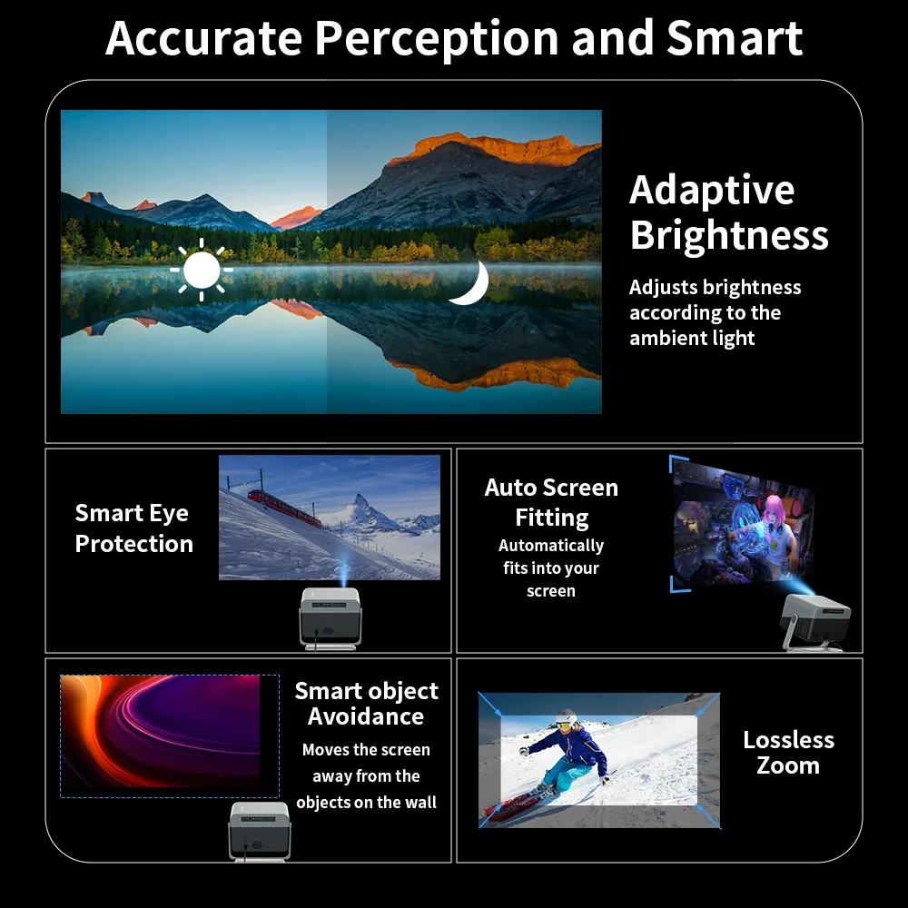 2025 4k أجهزة عرض عالية الدقة 500 ANSI Lumen أندرويد 11 جهاز عرض فيديو واي فاي Proyector المسرح المنزلي جهاز عرض للتخييم في الهواء الطلق