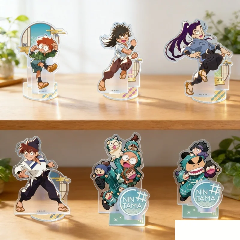 Figura de 15CM en versión Q de Nintama Rantaro, modelo de soporte acrílico, anime Rantarō/Kirimaru/Shinbei, llavero, accesorio decorativo, regalo.