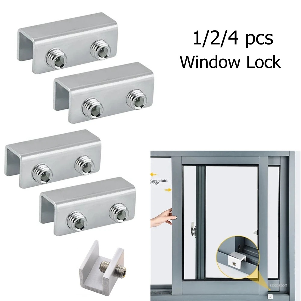 Sliding Window Aluminum Alloy Sash Lock Stopper Anti-theft Flexible Door Lock Window Lock Door Baby Kids Child Safety Doors Lock