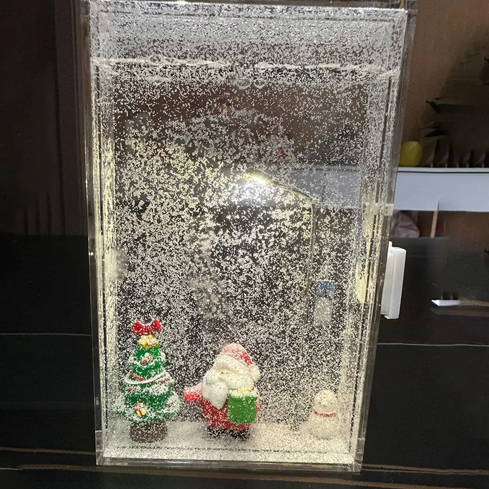 DIY Christmas Night Light Bedside Lamp Christmas Winter Street Scene Atmosphere Night Light Toys Arts Decor For Kids Adults