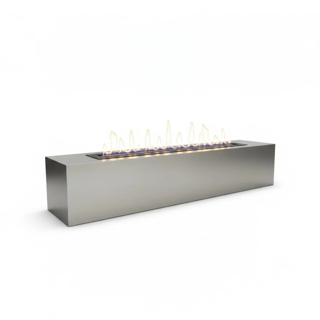 Ethanol Fireplace Insert, 60 Inch 3mm #304 Stainless Steel, Linear Bio Fuel Fireplace, Wall Insert, Smart Bio Fireplace