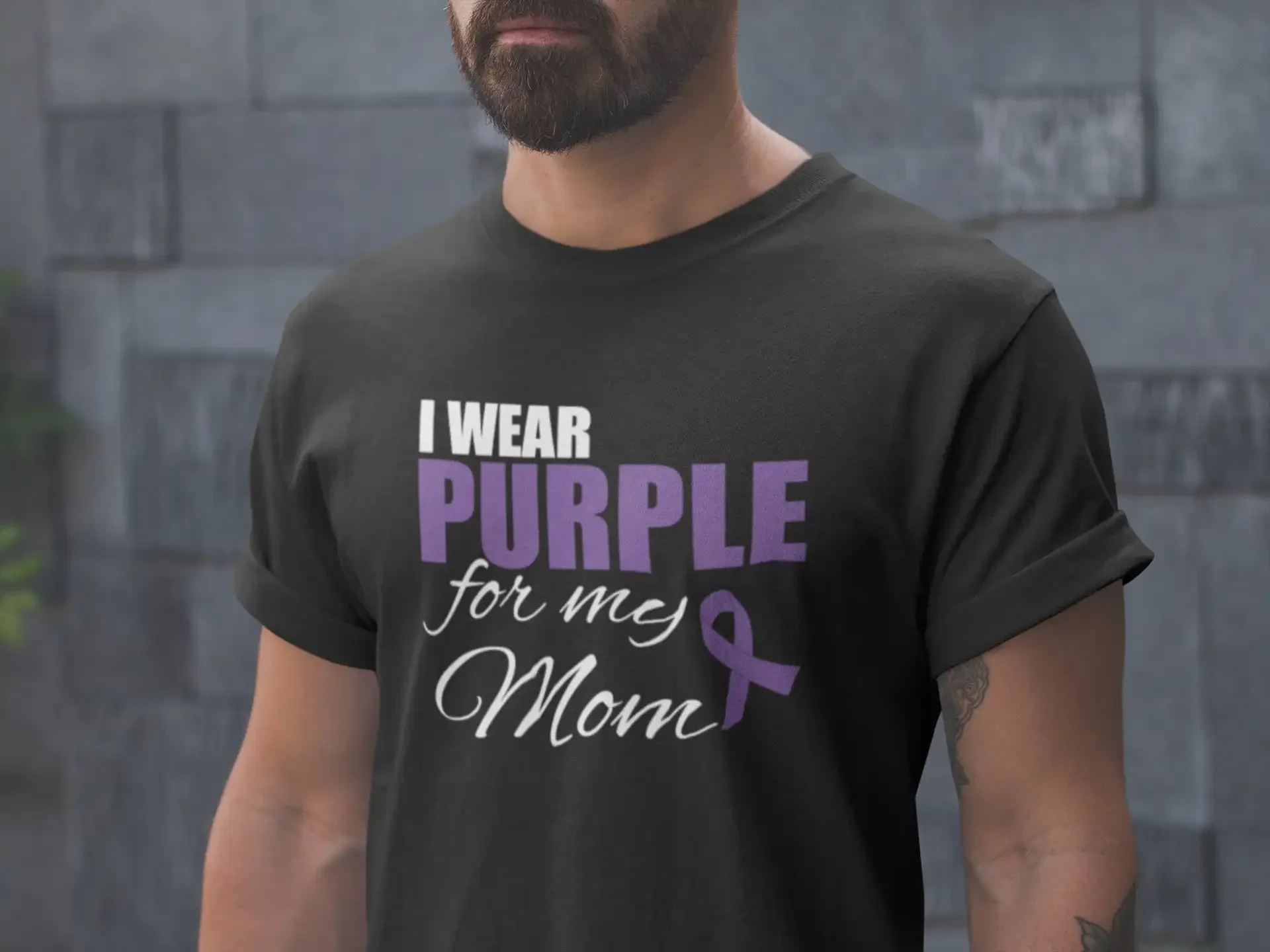 Camiseta morada para mi mamá, cinta de soporte para epilepsia, Cáncer de pándex, concientización sobre la salud Mental