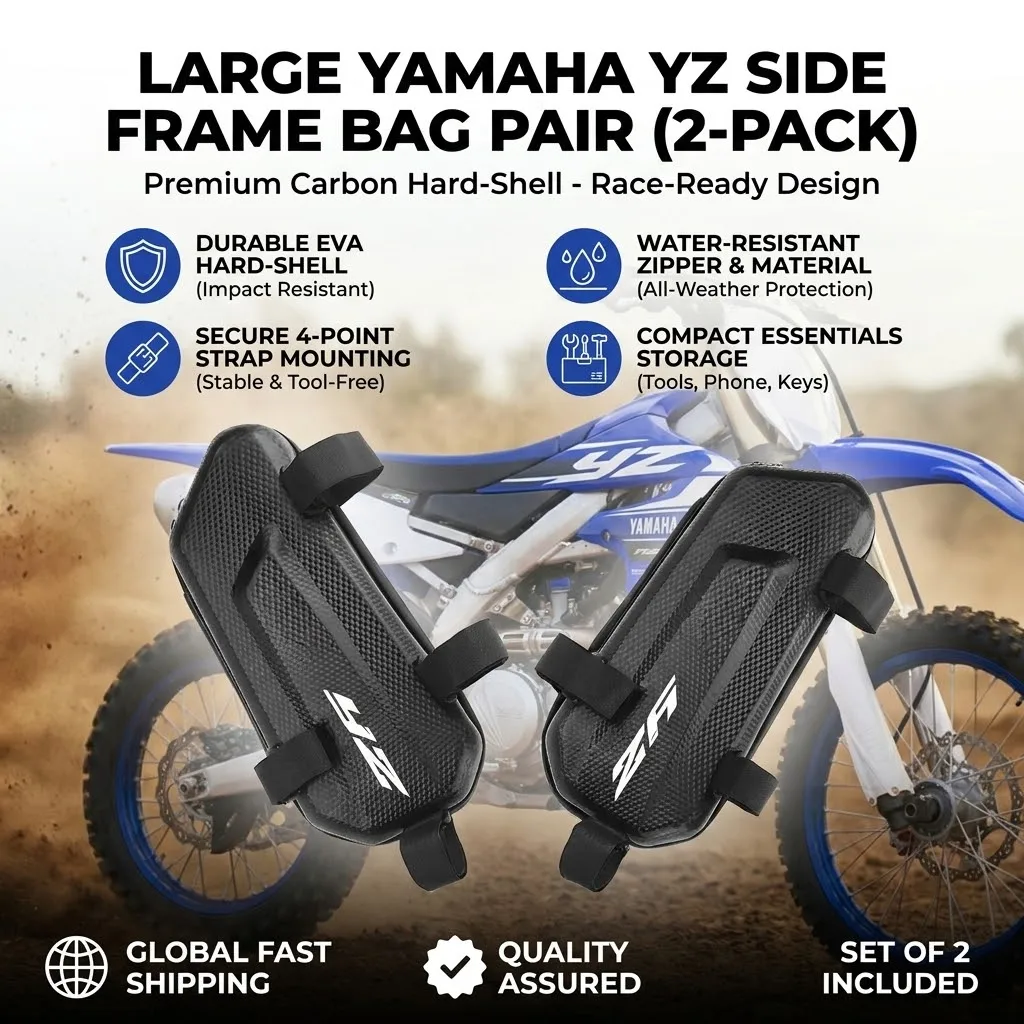 EVA Hard Shell Thickened Fabric Motorcycle Storage Bag Side Bag With LOGO For  YAMAHA  YZ80 YZ85 YZ125 YZ250 YZ250F YZ426F